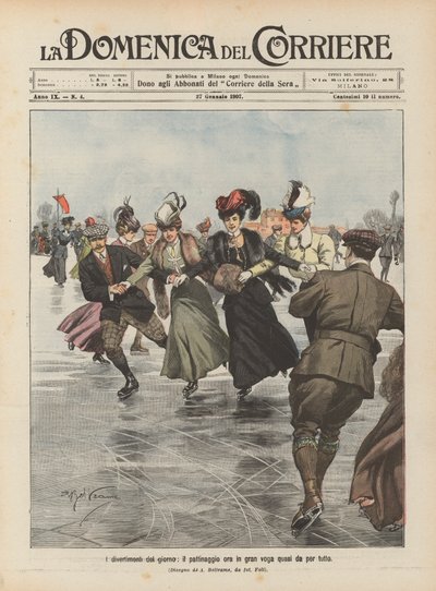 Les divertissements du jour, le patinage maintenant très en vogue presque partout - Achille Beltrame